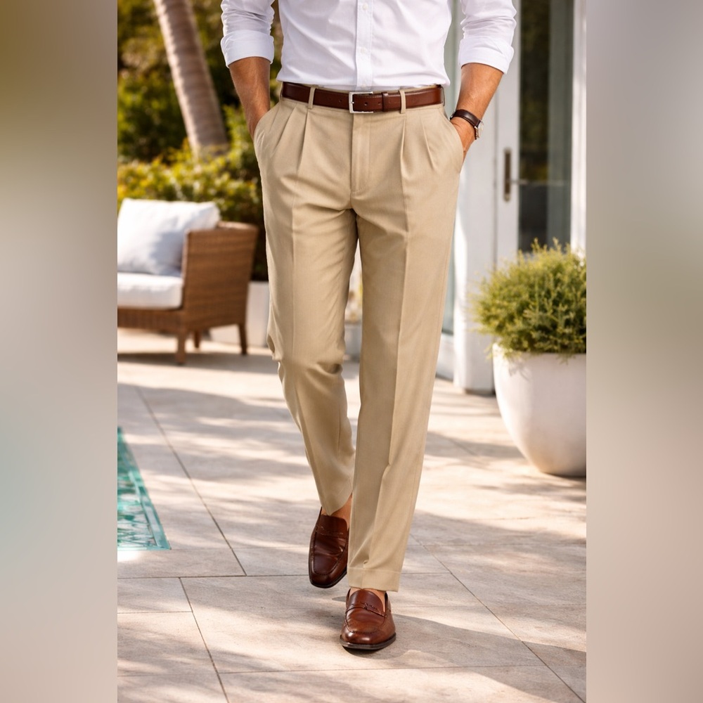 Tommy Bahama Silk Blend Men's Khaki Chinos